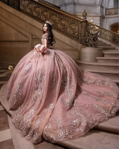 Vestido Quinceañera Princesa Flores  Xv Años Hermoso Fino | Meses sin interés