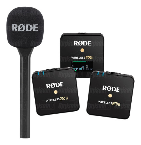 Kit 2 Microfone Sem Fio Rode Wireless Go Ii + Suporte Mão Go