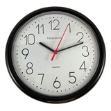 Reloj Pared Plastico Negro Timesonic 25cm Redondo Con Pila
