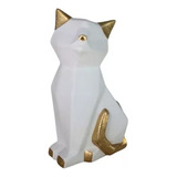 Pack De 3 Gatos Geométricos Decorativos, De Cerámica. 