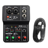 Mezclador De Audio 48v Phantom Power Con Cable Usb Para