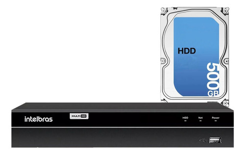 Dvr Intelbras 4 Canais Gravador Mhdx 1204 + Hd 500gb