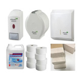 Kit Dispenser-toallas-jabon-papel+insumos Y Alcohol Gel 5lts