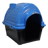 Casinha Cão Dog Plástica Iglu N6 Número 6 Porte Grande Azul