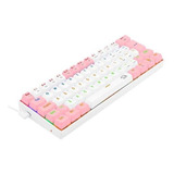 Teclado Gamer Redragon Lakshmi Branco & Rosa C/switch Azul