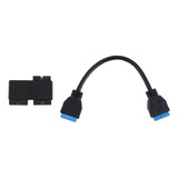 Hub Uno A Dos Usb 3.0 De 19 Pines Con Chip Y Cable Modular D