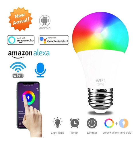 15w 4 Bombillas Wifi Luz Led Inteligente E27 Lámpara Rgb+cct