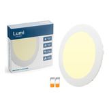 Luminario Painel Super Led Plafon Embutir Redondo 25w Bivolt Branco Neutro Lumi 1ª Linha