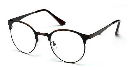 Marco Lentes Ópticos Metal Gatsby Round Copper Brown Café 50