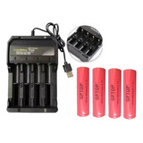 Cargador Baterías 18650 Universal 4.2v + 4 Baterías Oferta