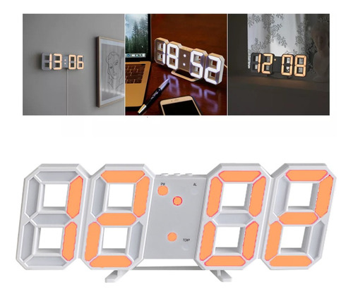 Reloj Despertador Digital Led 3d Multifunción Minimalista