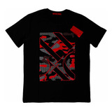 Playera Carolina Herrera Negro Con Rojo