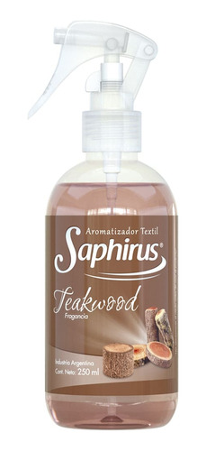 Aromatizador Textil Saphirus Fragancia Teakood 250ml X1und.