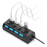 Hub Usb 4 Puertos Multipuerto Usb 2.0 Con Switch Individual