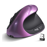 Mouse Ergonómico Woddlffy Vertical, 6 Botones, Color Púrpura