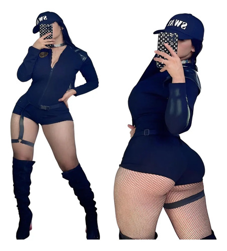 Disfraz De Policia Para Mujer Halloween Dia De Muertos Catrina Muerte Cosplay Mujer Diabla Cosplay Lucifer Dama De La Noche Body Swat Esposas