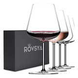 Rovsya Juego De 4 Copas De Vino Tinto - Copas De Vino Grande