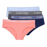 Pack 3 Panty Calvin Klein Hipster Clásico Bikini Algodón 