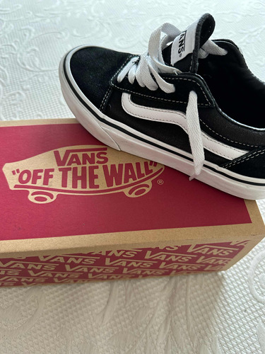 Zapatillas Vans Old Skool Niño Lona Negras Usadas