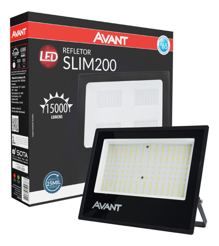 Refletor Holofote Led 200w Bivolt 6500k Prova D'agua - Avant