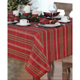 Mantel Navideño Rojo Tradicional Brillo Elegante 152 X 259 