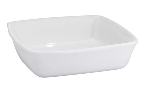 Travessa Quadrada Porcelana Branca 780ml Assadeira