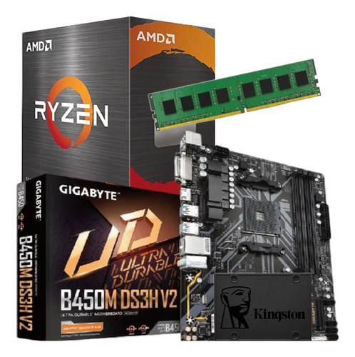 Combo Actualizacion Pc Amd Ryzen 5600g Mother 8 Gb Ssd 120