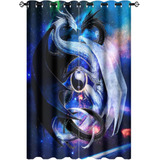 Cortinas Opacas Diseño Dragón, Fantasía Galaxia Nube, Color