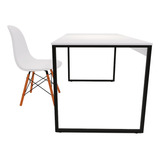 Cadeira De Jantar Eames, Estrutura De Cor Preta +mesa 90x60
