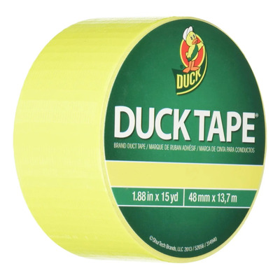 Duck Cinta Adhesiva De Color, 188 En X 15 Yd, Amarillo Neón
