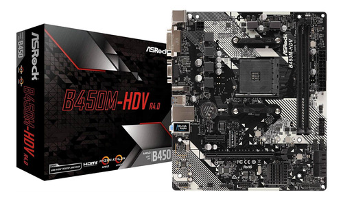 Asrock B450m-hdv R4.0 Socket Am4/ Amd Promontory B450/ Dd...