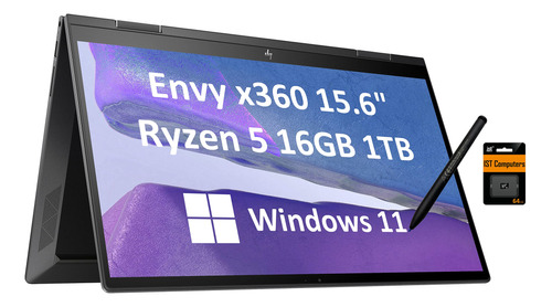 Laptop Hp Envy X360 15.6'' Ryzen 5 16gb 1tb Ssd -negro