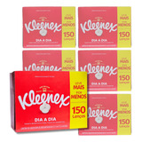 Kit 6 Caixas De Lenço De Papel Kleenex C/ 150 Lenços Suave