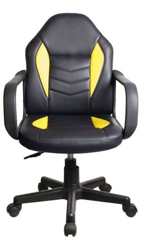 Cadeira Gamer Infantil Pelegrin Pel-9354 Preto Com Amarelo