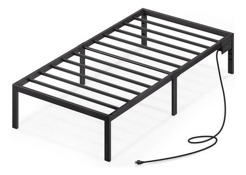 Base Cama Individual Con Carga Usb, Plataforma Metal 14