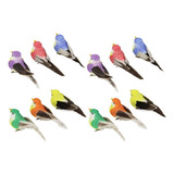 12 X Espuma Artificial Pájaros Figuras Ornamento Manualidade