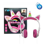 Fone De Ouvido Infantil Unicórnio Menina Com Led