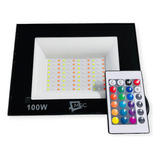 Kit 10 Refletor Led Holofote 100w Bivolt Rgb Colorido