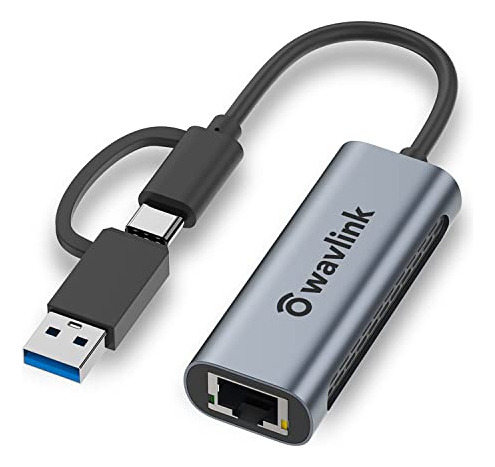 Adaptador Wavlink Usb C A Ethernet De 2,5 G Y Usb A 2,5 Giga