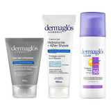 Dermaglos Kit Facial After Shave + Gel De Limpieza + Solar 