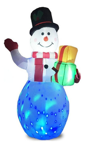Muñeco De Nieve Inflable Con Luz Led Navidad 1.5 Decoración