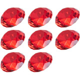 Pisapapeles Decorativos Longwin Diamantes, Rojo 30 Mm 8 Pzs