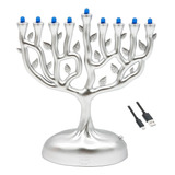 Menorah/candelabro Dreidel Plata Mate