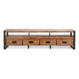 Mueble De Tv Industrial Toluca Madera Natural Pino Rustico.