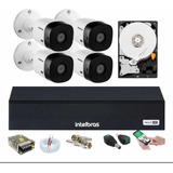 Kit 4 Cameras 1120b Intelbras Dvr 4ch Mhdx1104 +hd De 500gb