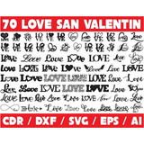  Vectores Corte Laser - 70 Palabras Love San Valentin
