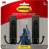 Ganchos De Pared Grandes Command, Paquete De 2, Negro Mate,