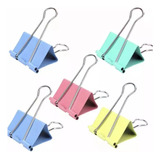 Set 3 Clip Para Carpeta Pinzas Colores Papeleria