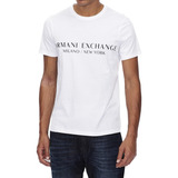 Playera Armani Exchange Original Slim Logo Ax Blanco Hombre 