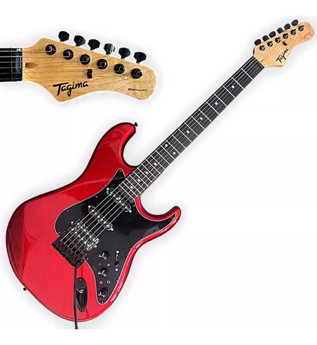 Guitarra Strato Sixmart Preta/vermelha Apple Cinza Tagima